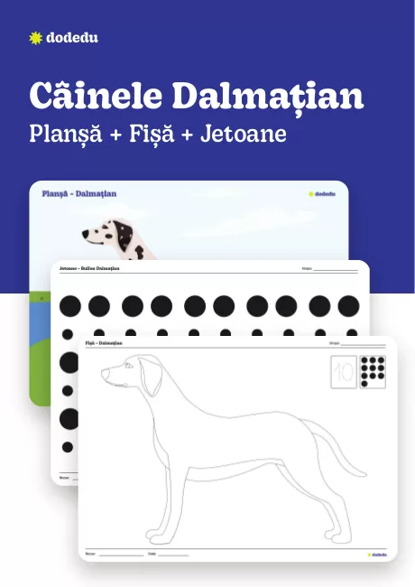 Câinele Dalmațian - Set Planșă + Fișă + Jetoane