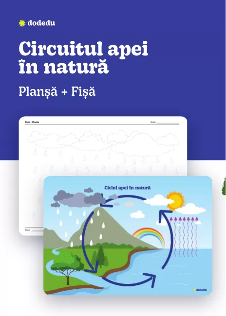 Circuitul apei în natură - Set Planșă+Fișă