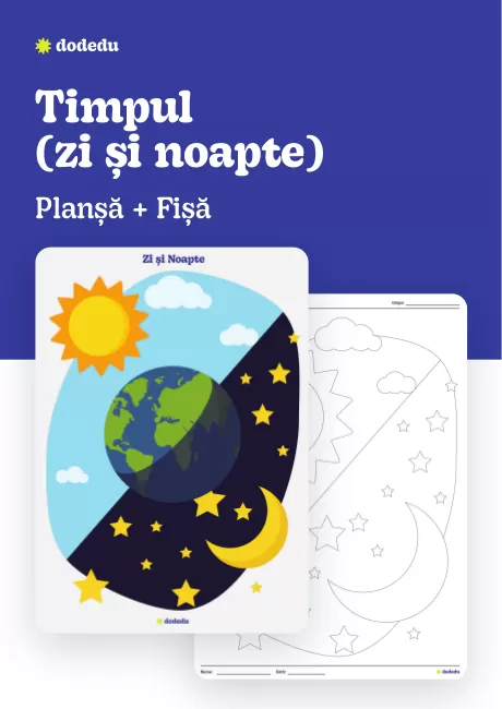 Timpul (zi și noapte) - Set Planșă + Fișă