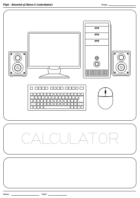 Fișă - Sunetul și litera C (calculator)