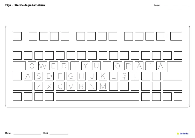 Fișă - Literele de pe tastatură