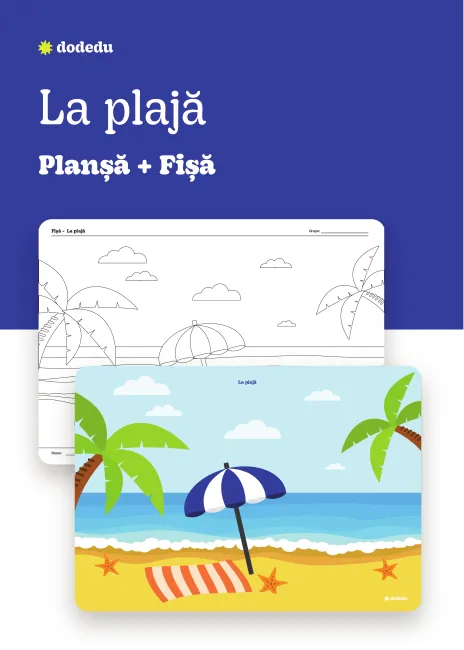 La plajă - Set Planșă+Fișă