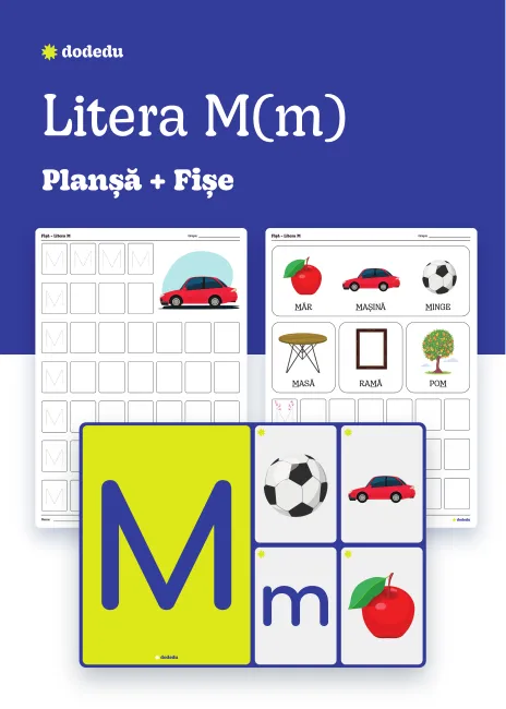 Litera M(m) - Set Planșă+Fișe