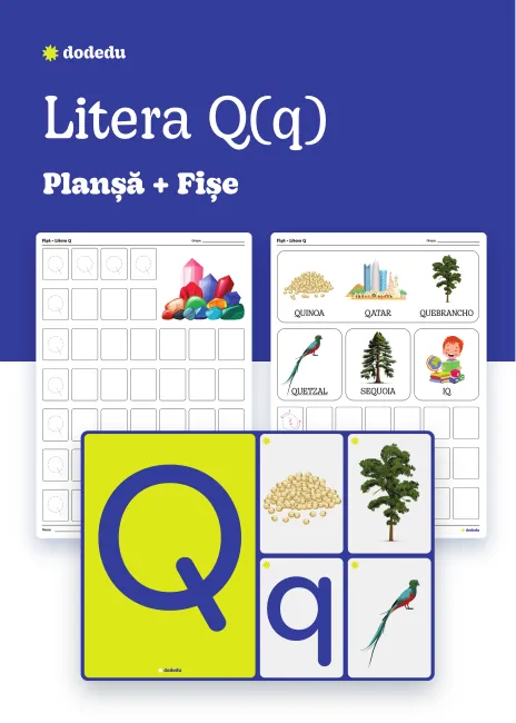 Litera Q(q) - Set Planșă+Fișe