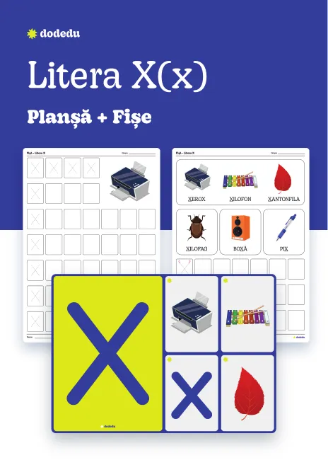 Litera X(x) - Set Planșă+Fișe