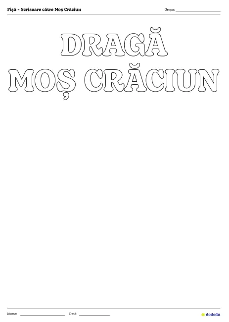 Fișă - Scrisoare către Moș Crăciun