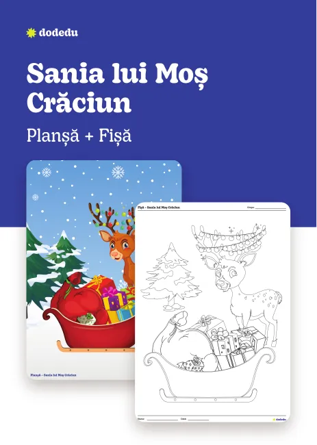 Sania lui Moș Crăciun - Set Planșă + Fișă