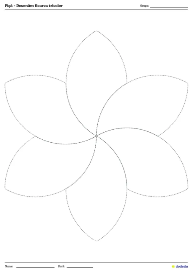 Fișă - Desenăm floarea tricolor