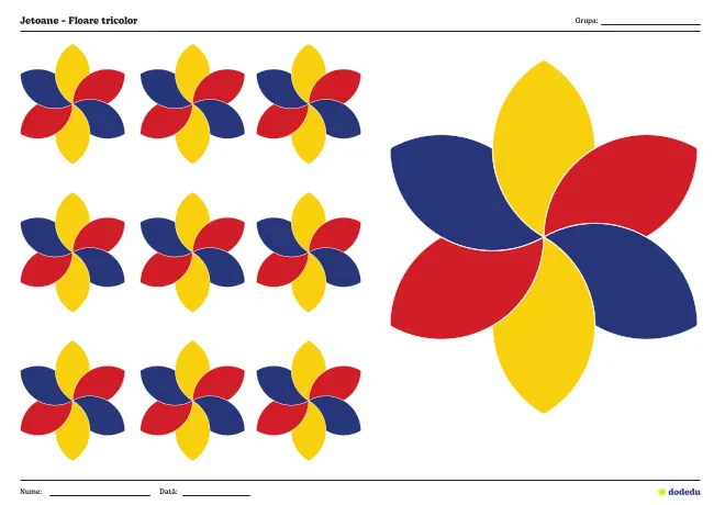 Jetoane - Floarr tricolore