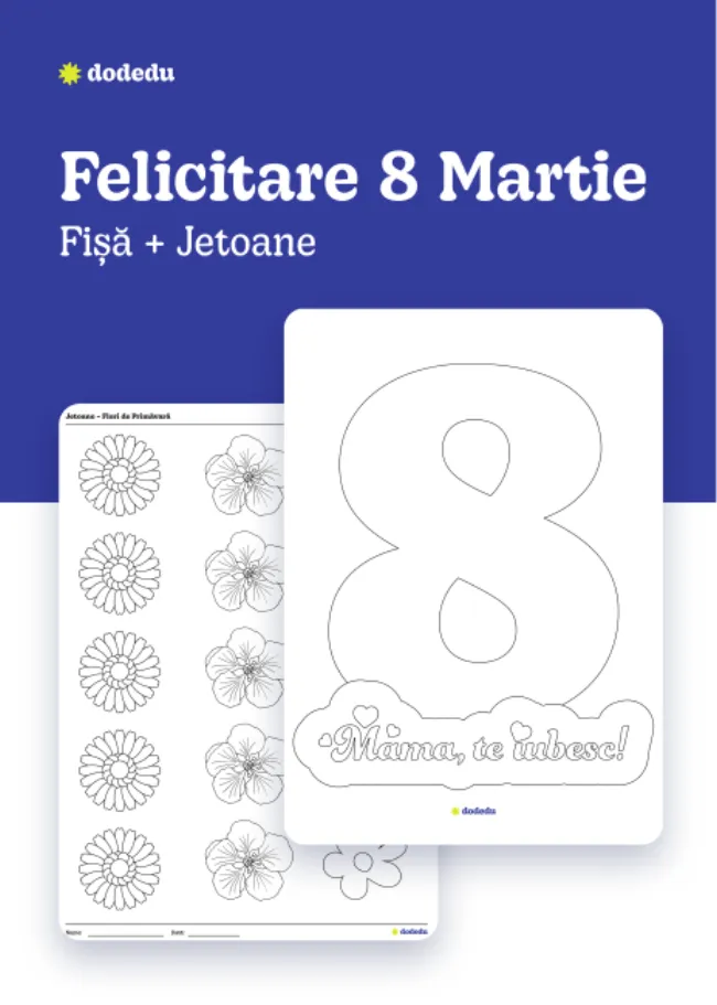 Felicitare 8 Martie - Set Fișă+Jetoane