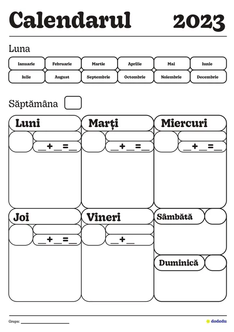 Calendarul naturii - Dimensiune A3
