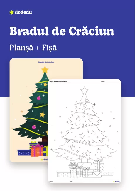 Bradul de Crăciun - Set Planșă+Fișă