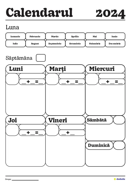 Calendarul naturii - 2024 - Dimensiune A4