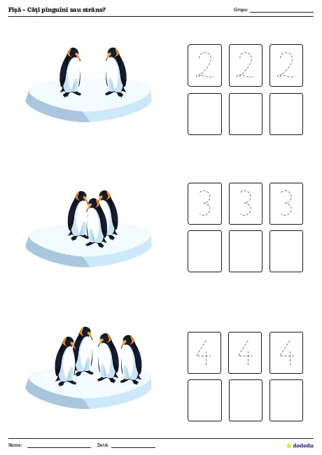 Fișă - Câți pinguini sau strâns?