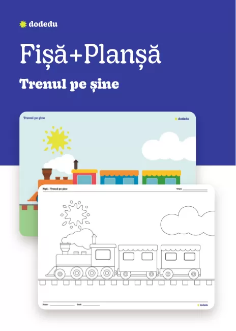 Trenul pe șine - Set Planșă+Fișă