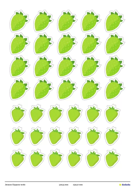 Jetoane Căpșune verde - 38 buc