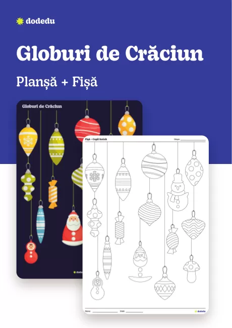 Globuri de Crăciun - Set Planșă+Fișă