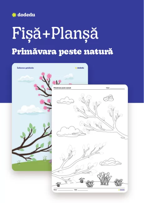 Primăvara peste natură - Set Fișă+Planșă