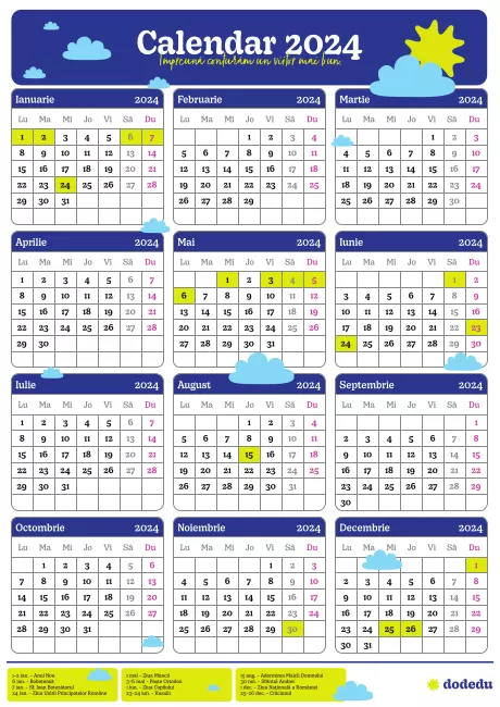 Calendarul Dodedu 2024 - Format A4