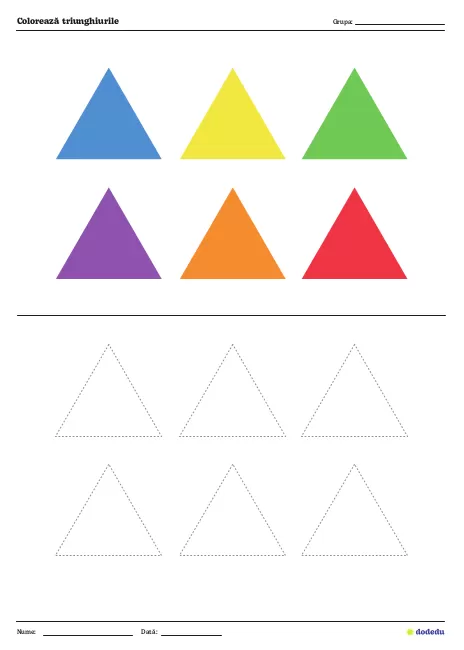 Colorează triunghiurile