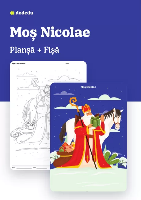 Moș Nicolae - Set Planșă + Fișă