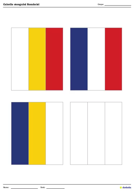 Fișă - Culorile steagului României