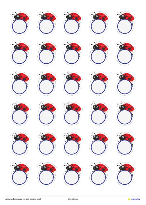 Jetoane buburuze cu slot pentru imagini - 30 buc