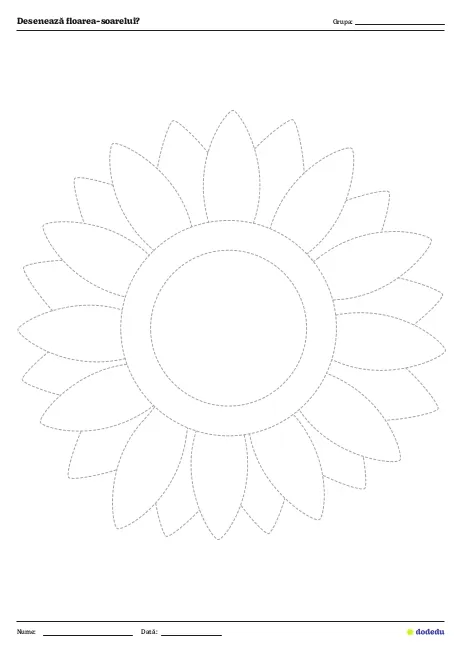 Fișă Desenează floarea-soarelui-