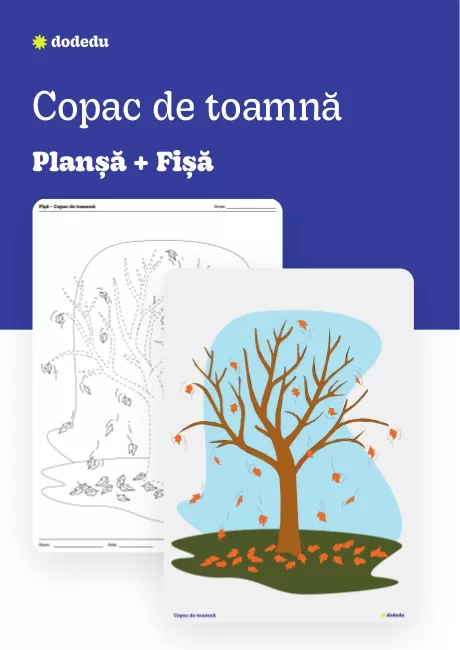 Copac de toamnă - Set Planșă + Fișă