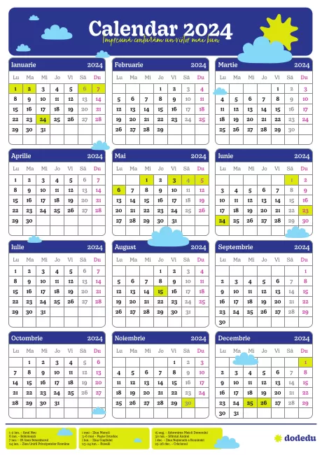 Calendarul Dodedu 2024 - Format A3