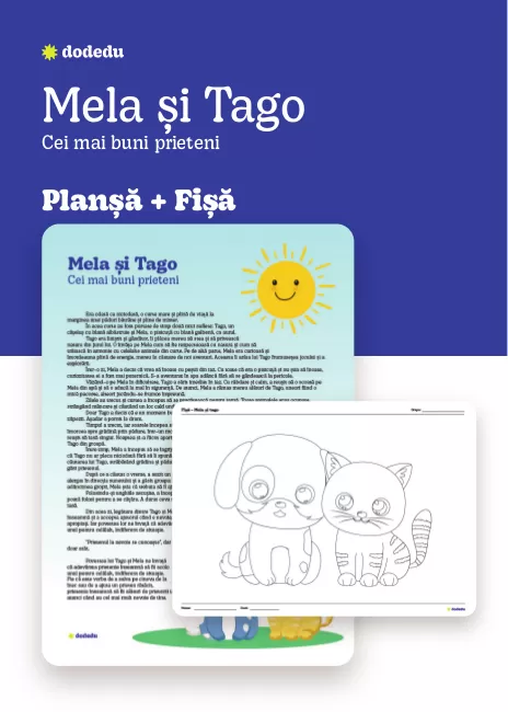 Povestea Mela și Tago - Cei mai buni prieteni - Set Planșă+Fișă