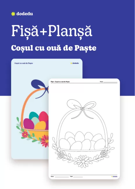 Coșul cu ouă de Paște - Set Fișă+Planșă