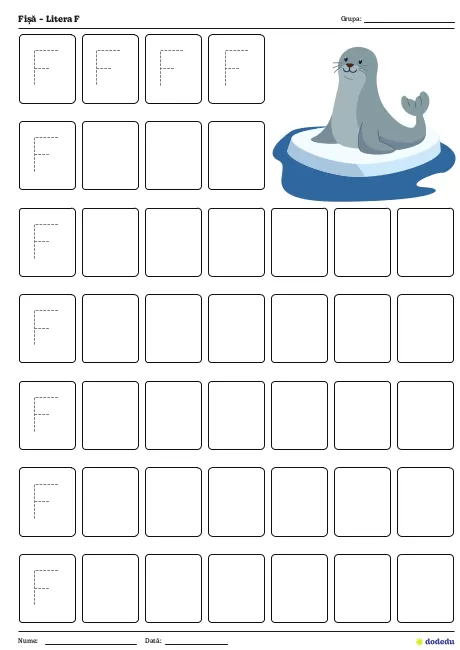 Fișă - Litera F (Foca)